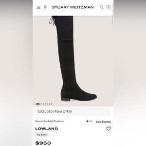 Stuart Weitzman Lowland Suede Boots Size 38.5
